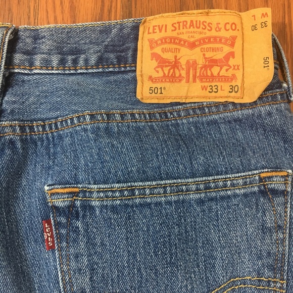Levi’s 501 button fly high waisted mom jeans 33 - Picture 7 of 8